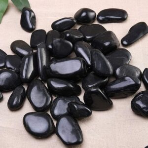Black Polished Marble Stone Pebbles