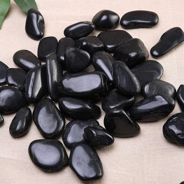 Black Polished Marble Stone Pebbles
