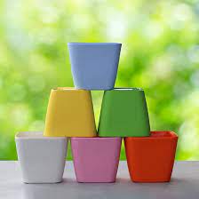 Multicolor Table Top Small Pots Home & Office(Pack of 5)